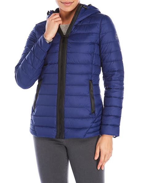 can packable down fill michael kors block cold|Michael Kors packable nylon anorak.